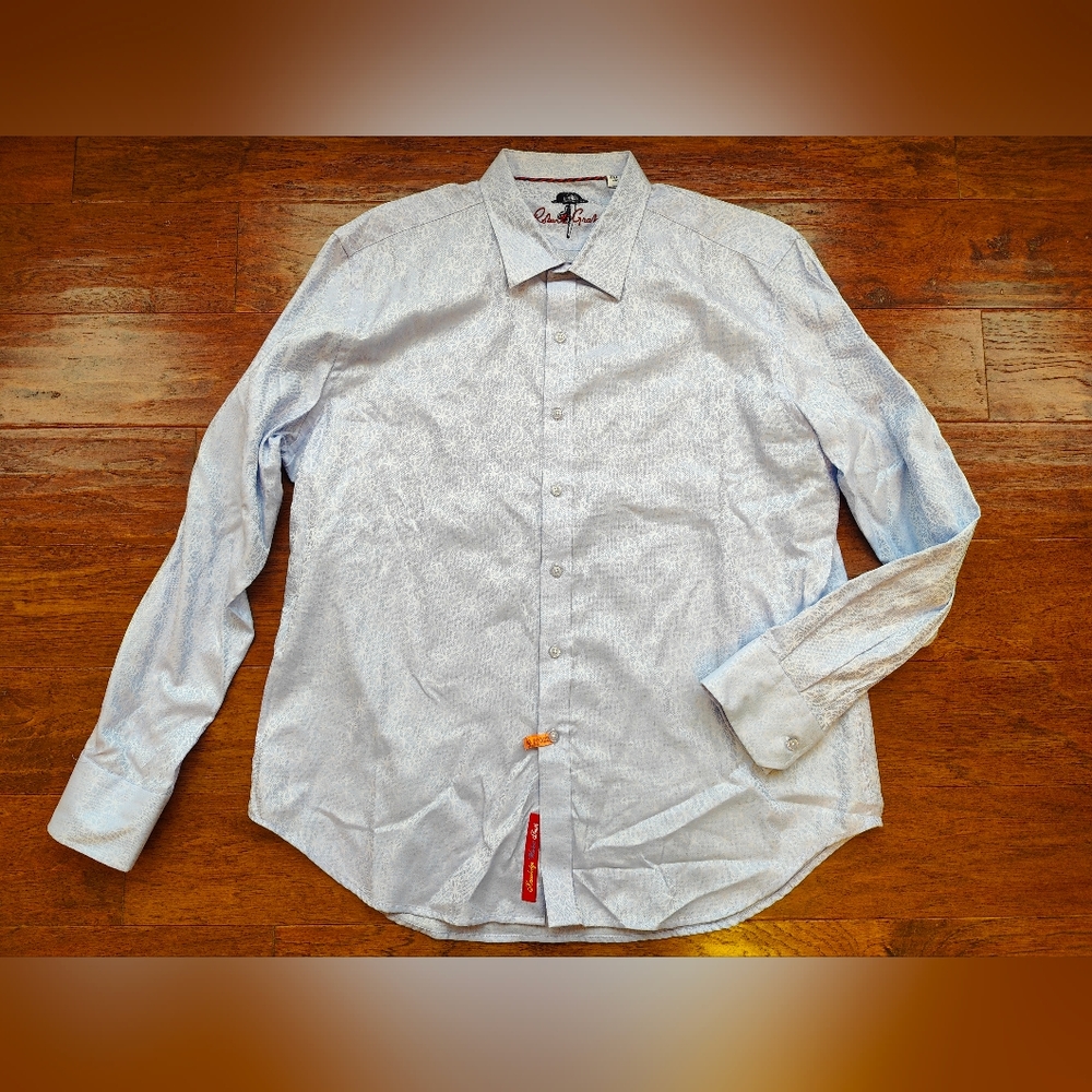 Robert Graham Blue Patterned Button Front Shirt